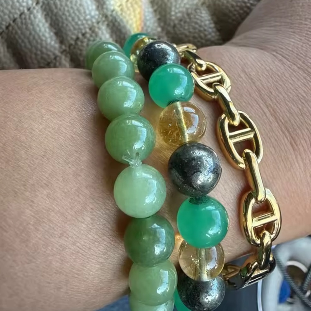 Trendy Gold Silver Link Bracelets Set - Picture 9 of 10